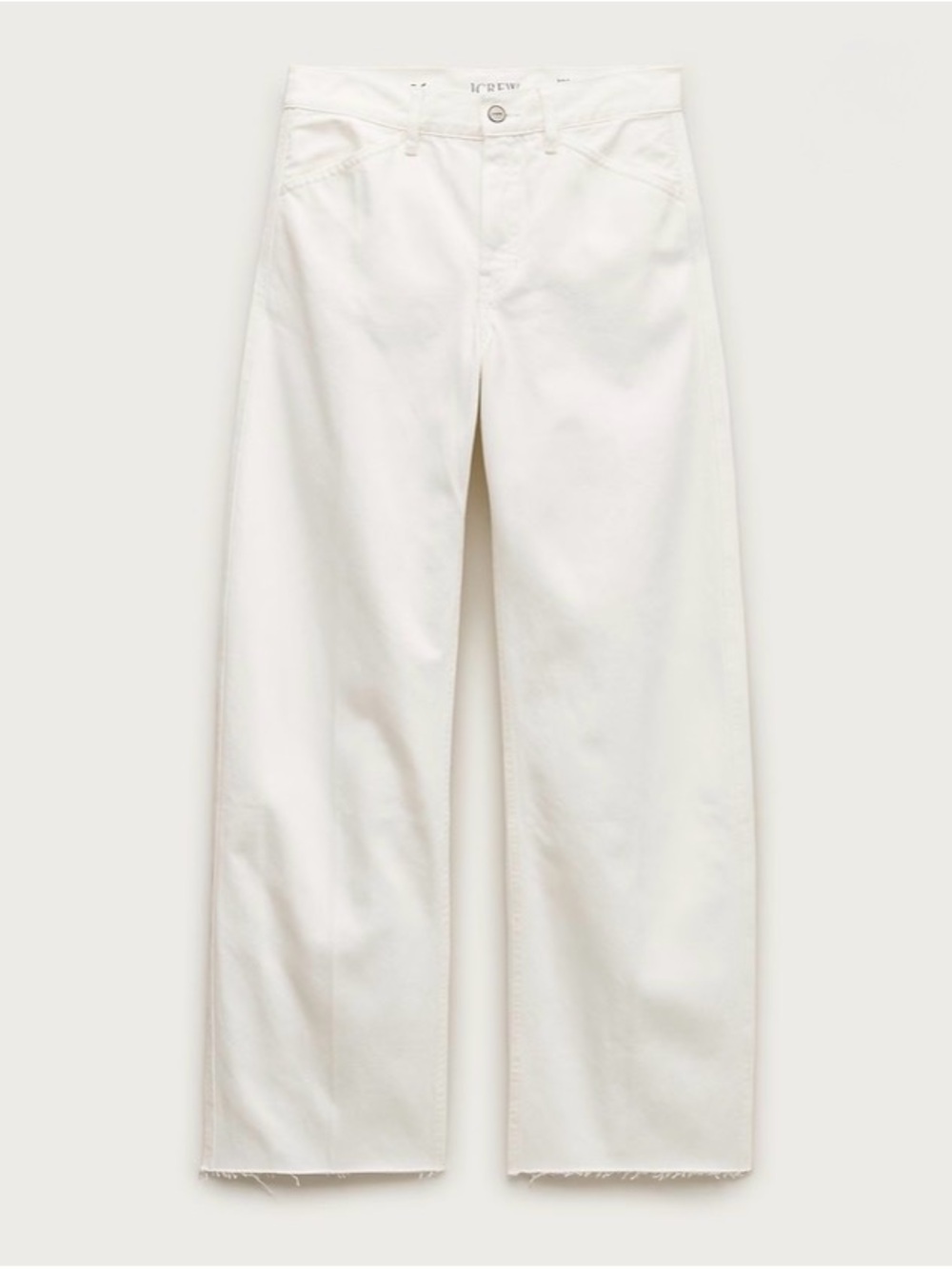 J. Crew Women’s Zoe barrel jean. Raw Hem White.24. NWT.